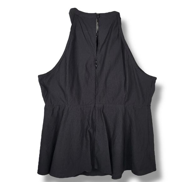 Torrid Black Size 4 4X Bergaline High Neck Cage Front Top Tank - Picture 6 of 9